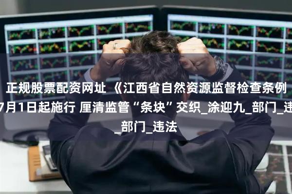 正规股票配资网址 《江西省自然资源监督检查条例》7月1日起施行 厘清监管“条块”交织_涂迎九_部门_违法