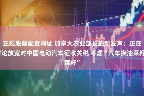 正规股票配资网址 加拿大农业部长最新发声：正在讨论放宽对中国电动汽车征收关税 考虑“汽车换油菜籽”